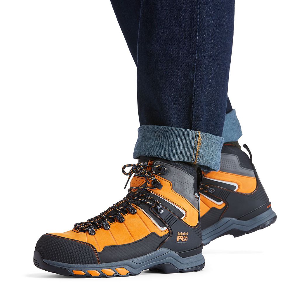 Botas de Trabajo Timberland Hombre Pro® Hypercharge Trd Waterproof Composite-Toe Naranjas/Negras - C